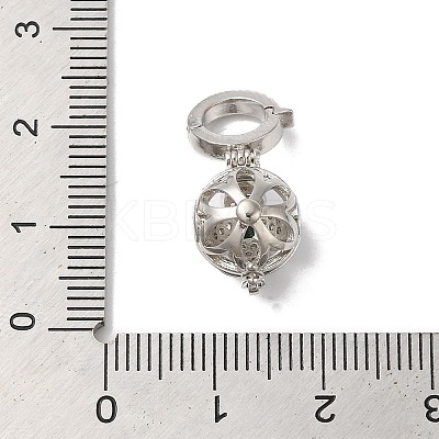 Rack Plating Brass Micro Pave Cubic Zirconia Fold Over Clasps KK-A222-02A-P-1