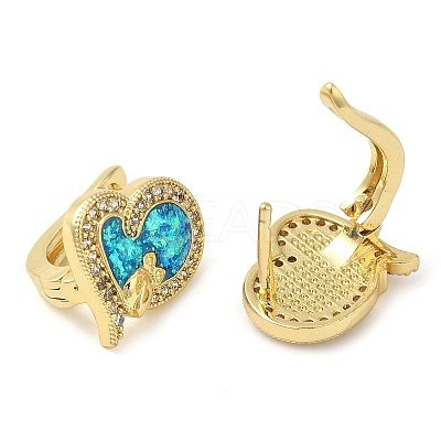 Heart Rack Plating Brass Micro Pave Cubic Zirconia Hoop Earrings EJEW-P277-07C-G-1