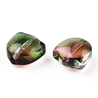 Spray Painted Transparent Glass Beads GLAA-T022-26-1