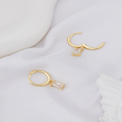 1 Pair Brass Micro Pave Cubic Zirconia Hoop Earrings EJEW-LP0004-74B-1