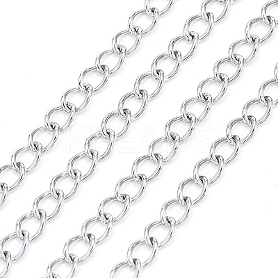 Non-Tarnish 3.28 Feet 304 Stainless Steel Curb Chains X-CHS-F006-04A-P-1