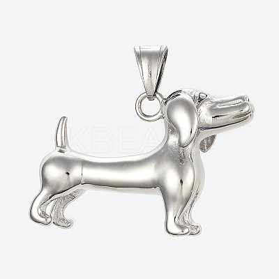 Tarnish Resistant 304 Stainless Steel Puppy Pendants X-STAS-G175-19P-1