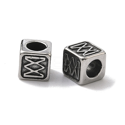 Retro 316 Surgical Stainless Steel European Style Beads STAS-L307-15AS-02-1