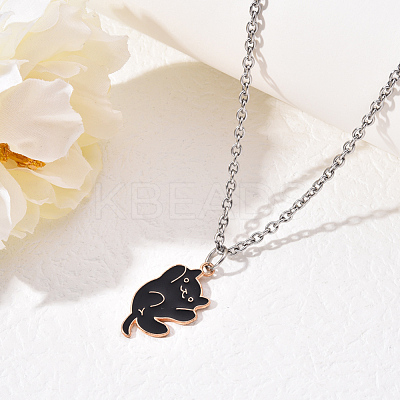 Alloy Enamel Pendant Necklaces NJEW-YW0001-02-1