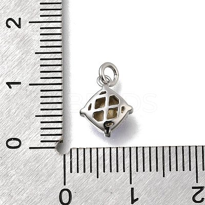 Rhombus Brass with Glass Charms KK-G525-02P-01-1