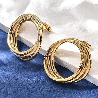 201 Stainless Steel Stud Earrings LS-EJEW-Q026-01G-1
