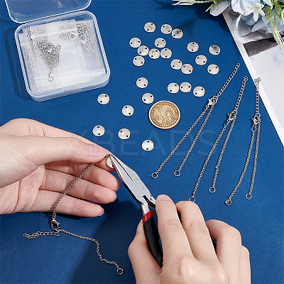 Initial Alphabet 304 Stainless Steel Link Bracelets DIY Makings Kit DIY-UN0056-21-1