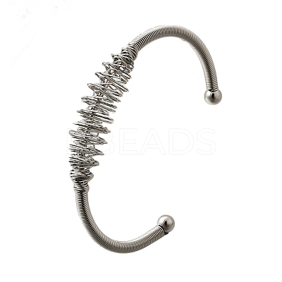 304 Stainless Steel Open Cuff Bangles BJEW-M113-03P-1