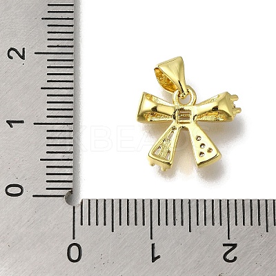 Rack Plating Brass Micro Pave Cubic Zirconia Charms KK-G500-14A-G-1