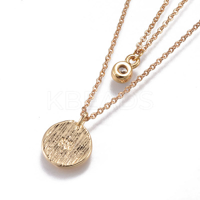 Brass Tiered Necklaces NJEW-JN02384-03-1