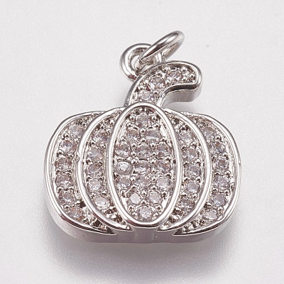 Brass Micro Pave Cubic Zirconia Charms ZIRC-E147-38P-1