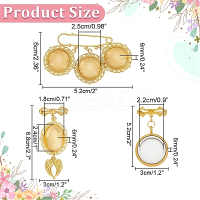 Brass Photo Frame Brooch Kits JEWB-WR00003-1