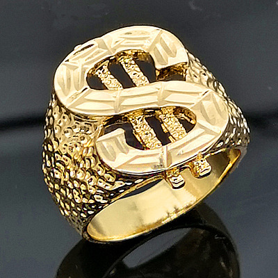 Dollar Sign Zinc Alloy Finger Rings for Men FS-WG78023-01-1