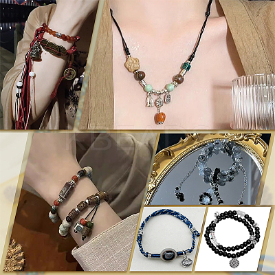 160pcs 10 Style Tibetan Style Alloy European Beads FIND-PH0010-69-1