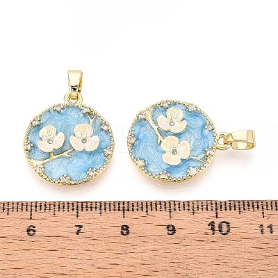 Brass Micro Pave Cubic Zirconia Pendants KK-N277-09B-G-1