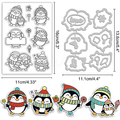 PVC Plastic Stamps & Carbon Steel Cutting Dies Stencils DIY-BC0005-73-1