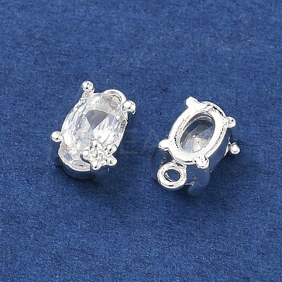 Brass Micro Pave Clear Cubic Zirconia Pendants KK-B172-11S-1