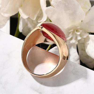 Resin Horse Eye Finger Rings LS-RJEW-R006-01G-01-1