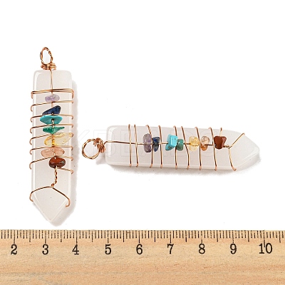 7 Chakra Gemstone Big Pointed Pendants G-H308-04G-01-1