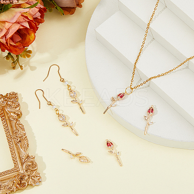 6Pcs 2 Colors Brass Micro Pave Cubic Zirconia Pendants KK-HS0015-17-1