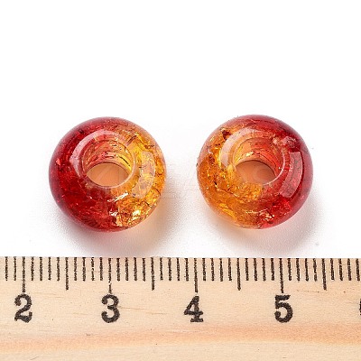 Two Tone Transparent Crackle Acrylic European Beads TACR-P009-B01-04-1