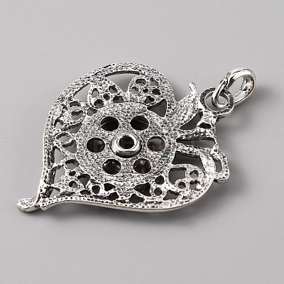 Alloy Rhinestone Hang Snap Base Pendant for Interchangeable Snap Charms Jewelry Making LS-FIND-WH0045-87AS-1