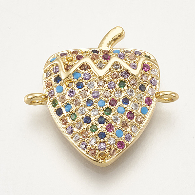 Brass Micro Pave Cubic Zirconia Links ZIRC-S061-26G-1