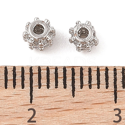 Brass Micro Pave Clear Cubic Zirconia Spacer Beads KK-N256-12P-1