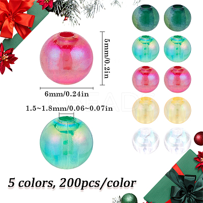 Christmas Themed Transparent Acrylic Beads MACR-SP0001-30A-1