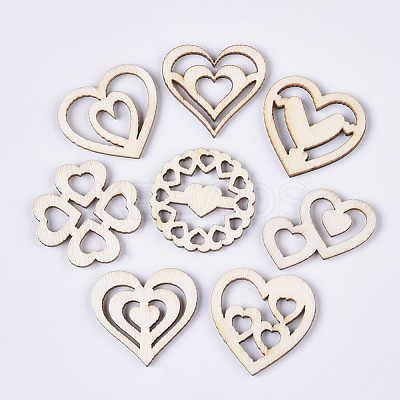 Valentine's Day Theme Laser Cut Wood Shapes WOOD-T011-51-1