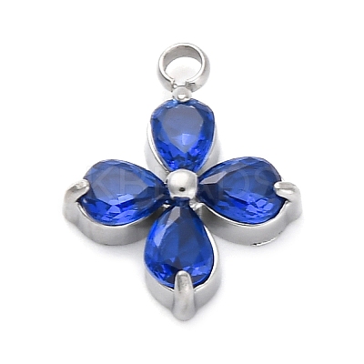304 Stainless Steel Micro Pave Cubic Zirconia Pendants LS-STAS-U042-06P-03-1