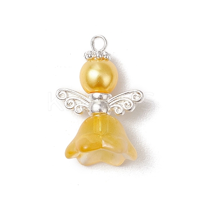 8Pcs 8 Colors Glass Pendants PALLOY-JF03575-02-1