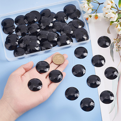 50Pcs Flat Back Acrylic Rhinestone Cabochons OACR-OC0001-15C-1