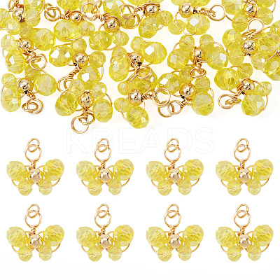 20Pcs Glass Pendants PALLOY-TAC0213-1