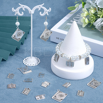 60Pcs 5 Styles Tibetan Style Alloy Pendants for Teachers' Day TIBEP-SC0003-05-1