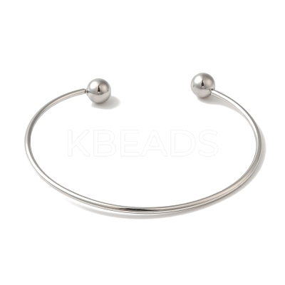 Non-Tarnish 304 Stainless Steel Open Cuff Torque Bangles for Women BJEW-Z071-01P-1