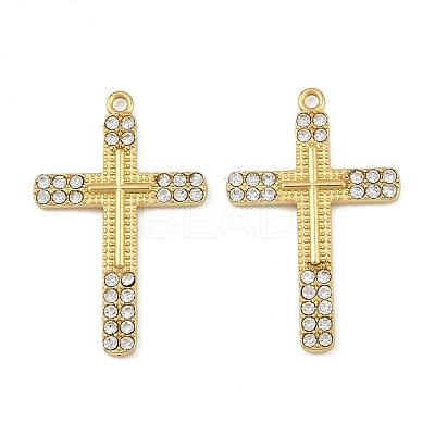 304 Stainless Steel Rhinestone Pendants STAS-P419-11G-02-1