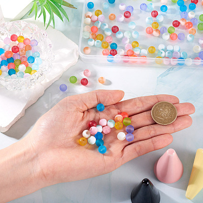 280Pcs 14 Colors Transparent Glass Beads Strands GLAA-TA0012-34-1