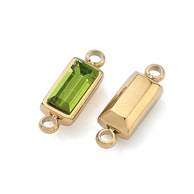 12Pcs 12 Colors Birthstone 304 Stainless Steel Rhinestone Connector Charms STAS-L022-576G-M-1