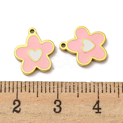 304 Stainless Steel Enamel Charms STAS-L022-017G-1