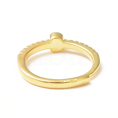 Clear Cubic Zirconia Initial Letter Adjustable Ring RJEW-C052-01G-C-1