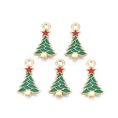 Rack Plating Alloy Enamel Pendants X-ENAM-N055-168-1