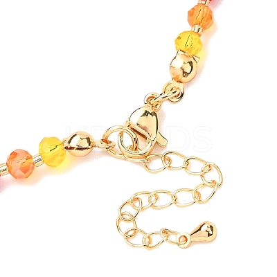 Porcelain Fish Pendant Rainbow Color Glass Beaded Necklaces for Friends and Couples KF3974-2-1