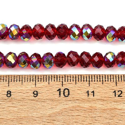 Electroplate Transparent Glass Beads Strands EGLA-A046-01B-09-1
