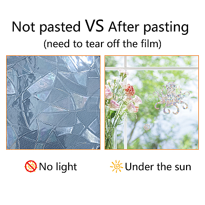 Waterproof PVC Colored Laser Stained Window Film Adhesive Stickers DIY-WH0256-077-1