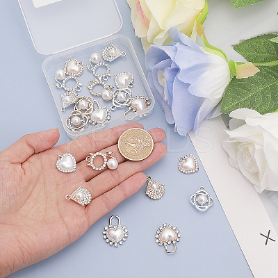20Pcs 10 Style Alloy Rhinestone Pendants ALRI-CA0001-13-1