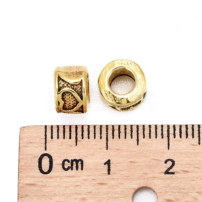 Tibetan Style Alloy Column European Bead Enamel Settings TIBEB-5087-AG-LF-1