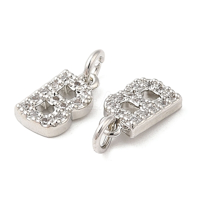 Brass Micro Pave Grade AAA Cubic Zirconia Charms LS-ZIRC-P067-11P-B-NR-1