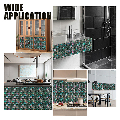 Square PVC 3D Self Adhesive Mosaic Pattern Stickers DIY-WH0260-84D-1