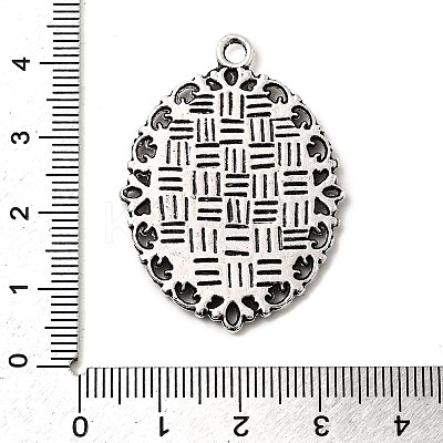 Tibetan Style Alloy Pendant Cabochon Settings TIBE-T003-09AS-NR-1